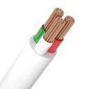 CCT kabel hvid rund (Gul, sort, rød)