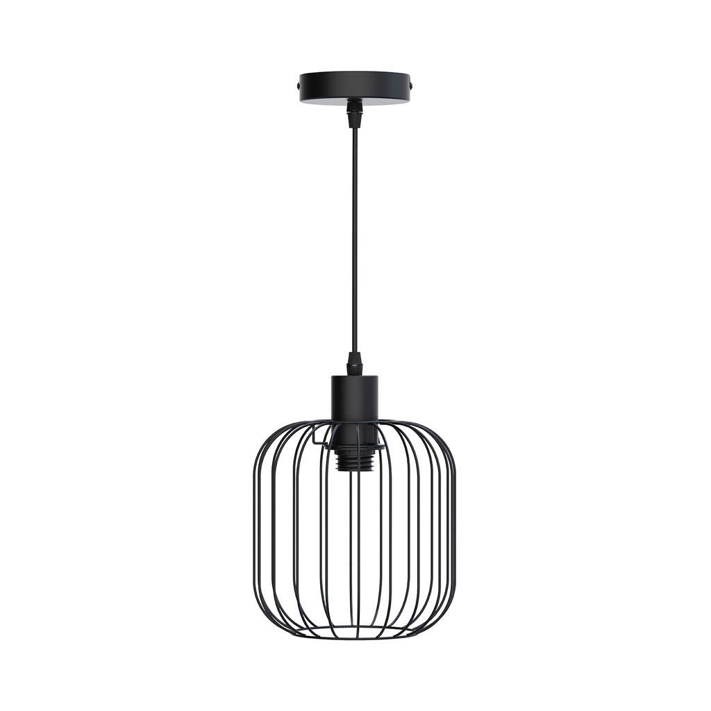 Pendant light with iron frame, E27
