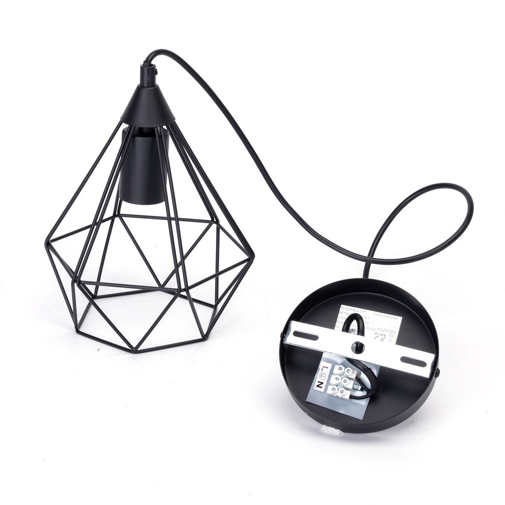 Retro Loftslampe med jernramme, E27