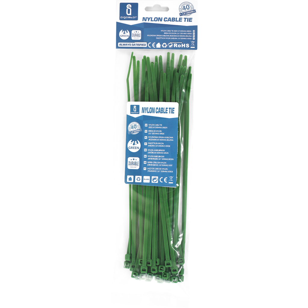 Cable ties 20cm Green 40 Pack