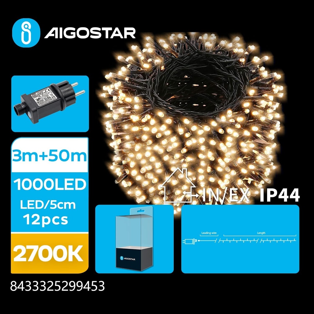 Lyssnor 500 LED 50 m Varm hvid 2700K