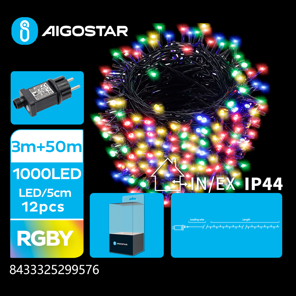Lyssnor 1000 LED 50 m RGBY