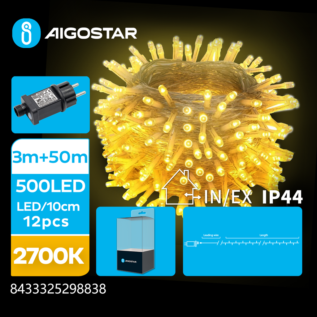 Lyssnor 500 LED 50 m Varm hvid 2700K
