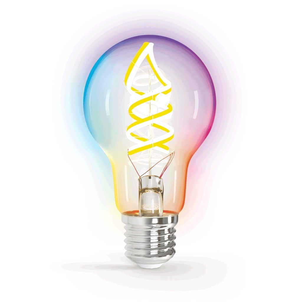 Smart LED glødetrådslampe E27 A60 4.9W RGBW