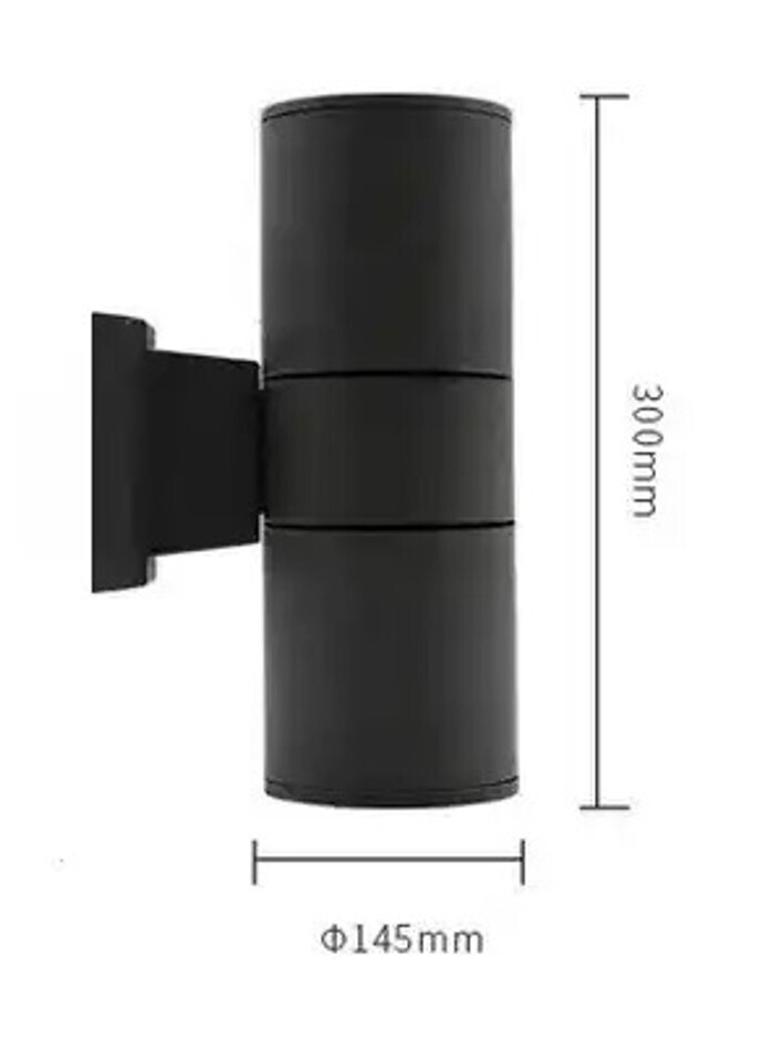 Facadebelysning Jumbo dobbelt E27 Sort