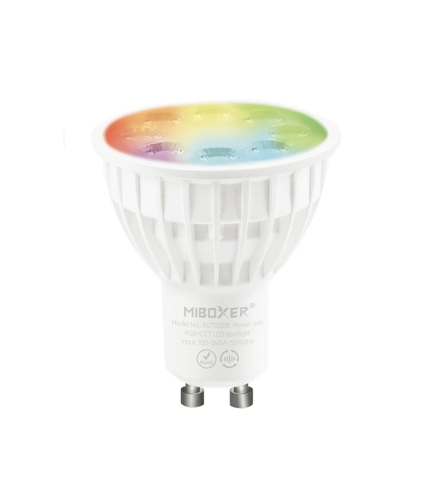 Mi-Light FUT103ZR 4W GU10 RGB+CCT LED lampe (Zigbee 3.0 + 2.4G)