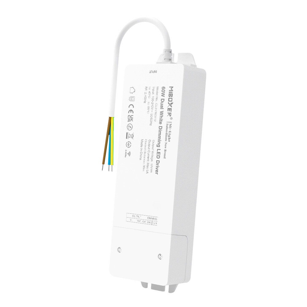 Mi-light CL2-P60V12 60W Dobbelt hvid LED lysdæmper driver + PUSH (2,4G)