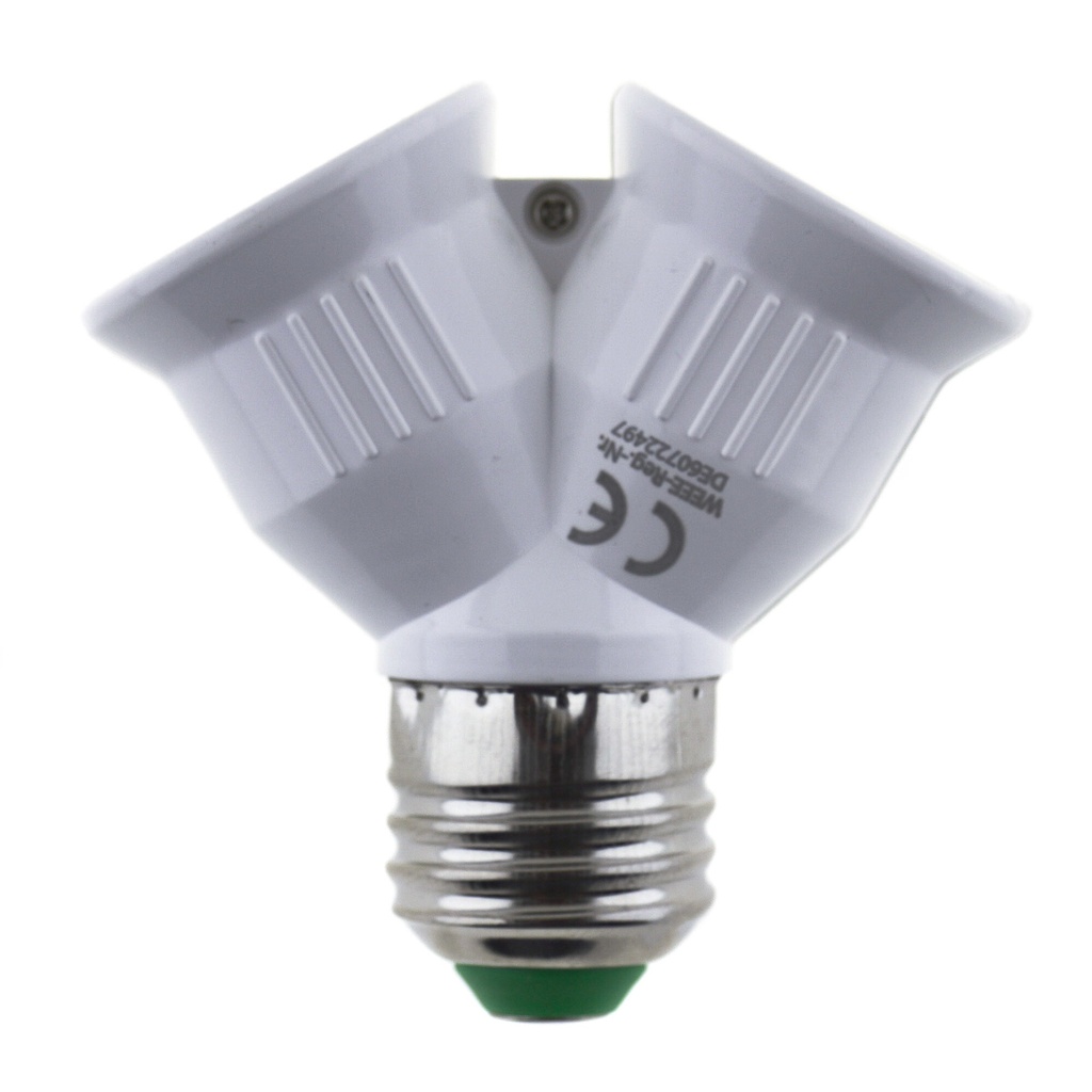 Lamp socket adaptor E27 to 2x E27