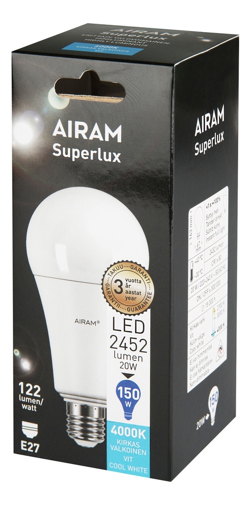 Airam Superlux LED 19W 4000K E27 840 2452lm (150W)
