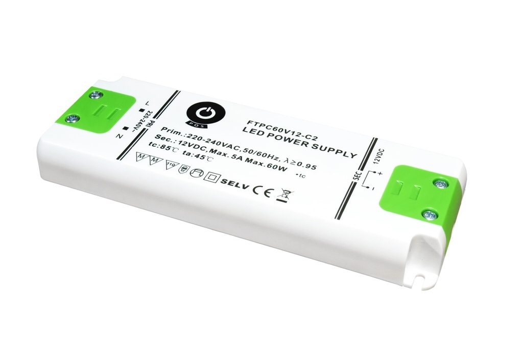 Transformer 12V konstant spænding Slim 60W