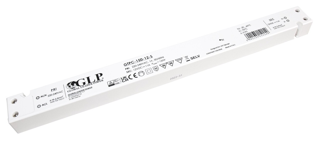 Transformer 12V konstant spænding Slim 132W