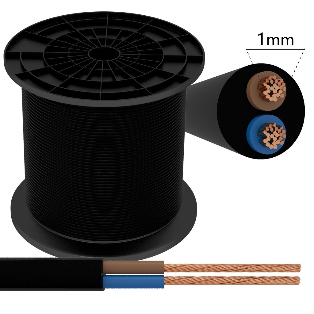 cable 2 x 1,0 mm² black