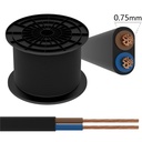 Kabel 2 x 0,75 mm²  Sort