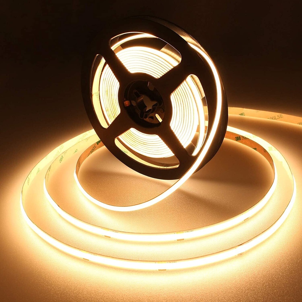 COB LED strip 2700K, 8W/m 24V, løbende meter