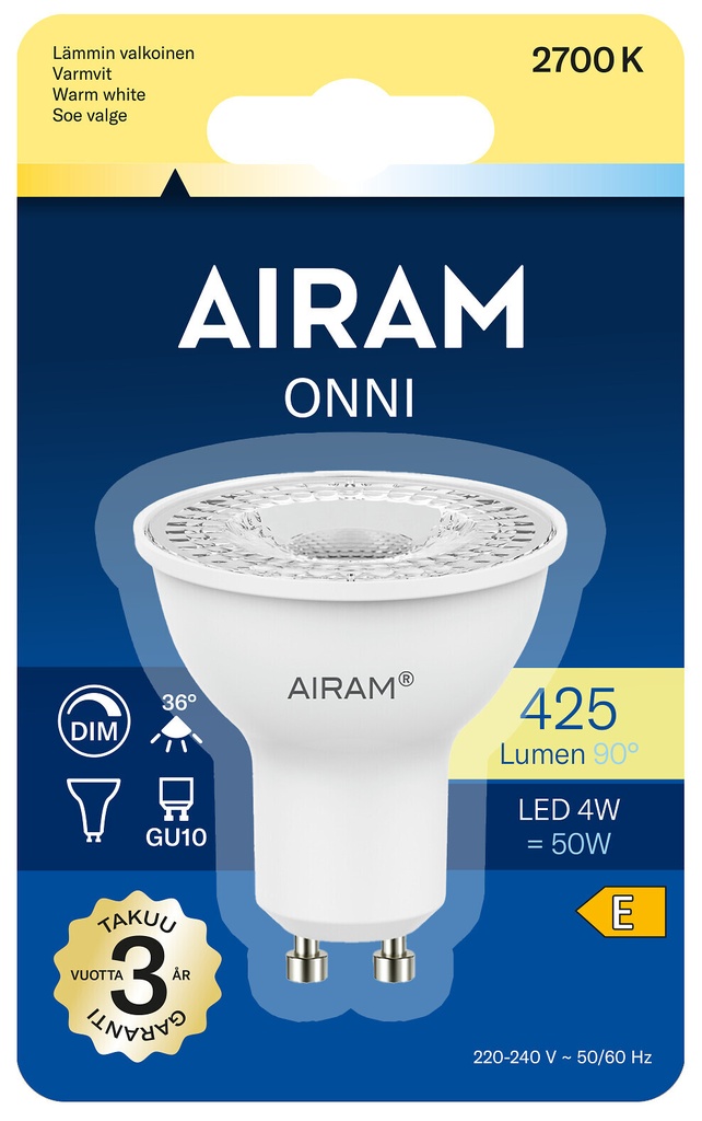Airam GU10 PAR16 36D DIM 827