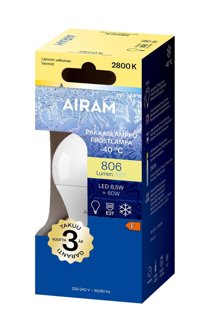 AIRAM LED E27 A60 806lm FROST OP 828