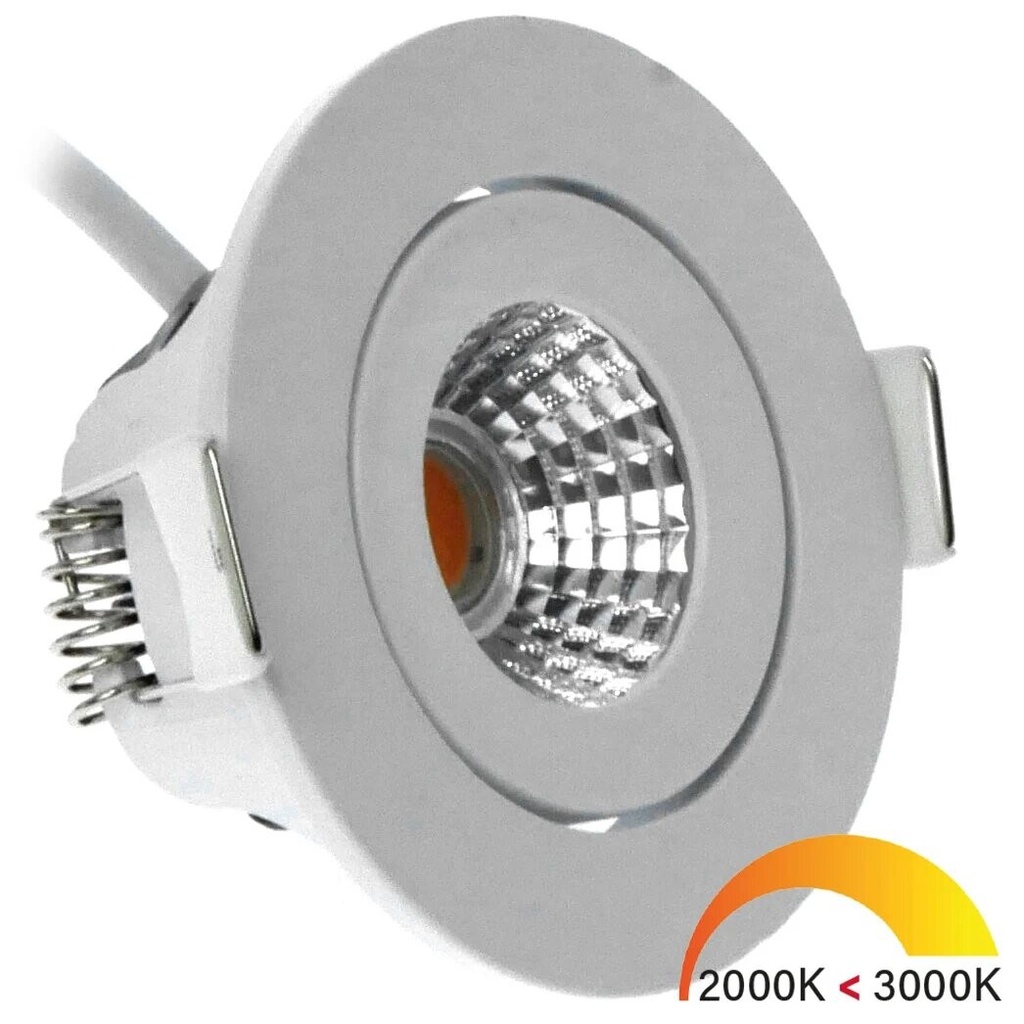 Indbygget LED-spot IP54 dæmpet til varm, hvid 55mm