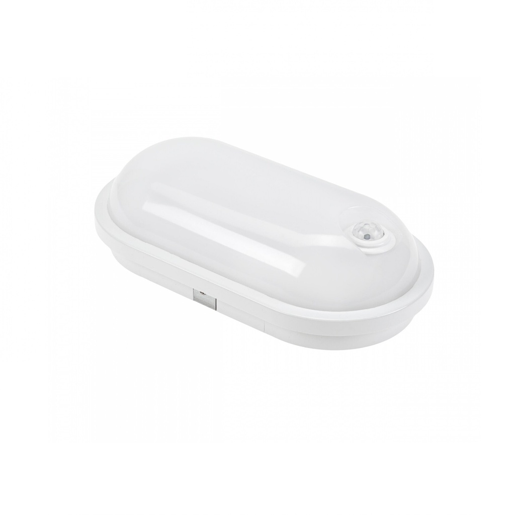 Oval LED ceiling/wall lamp with IP54 20W 4000K PIR sensor