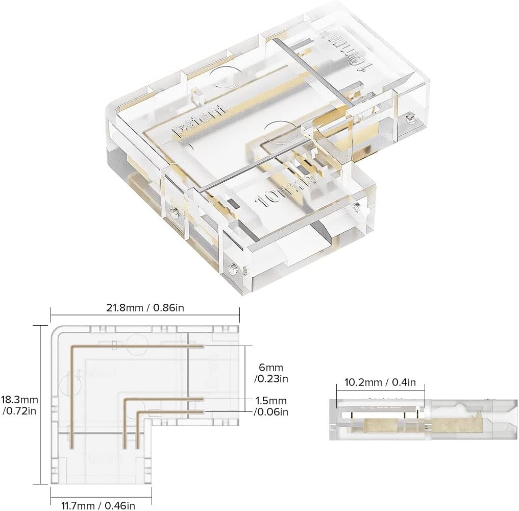 90° vinkel CCT COB 3pin 10mm