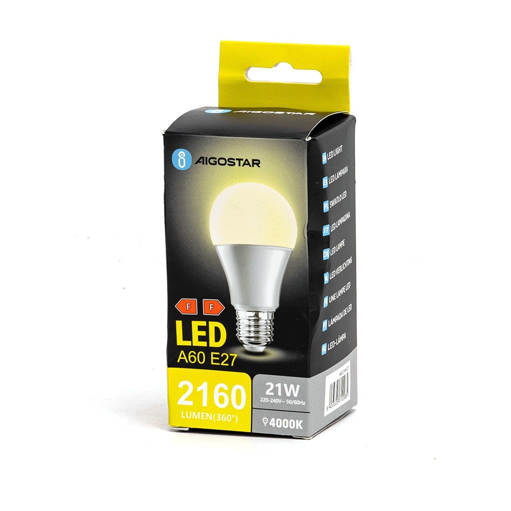 LED E27 A60 21W 4000K 840