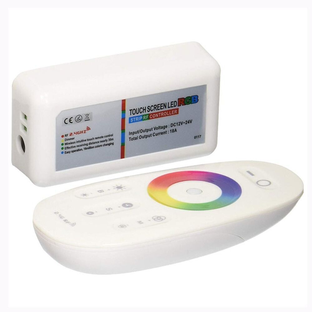 RGB RF touch LED controller 216W 12/24V + Fjernbetjening