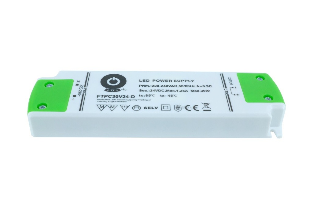 Transformer 24V konstant spænding 30W Dæmpbar