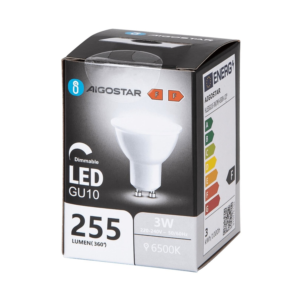 LED Spot GU10 3W Cold White 120° 865 DIM