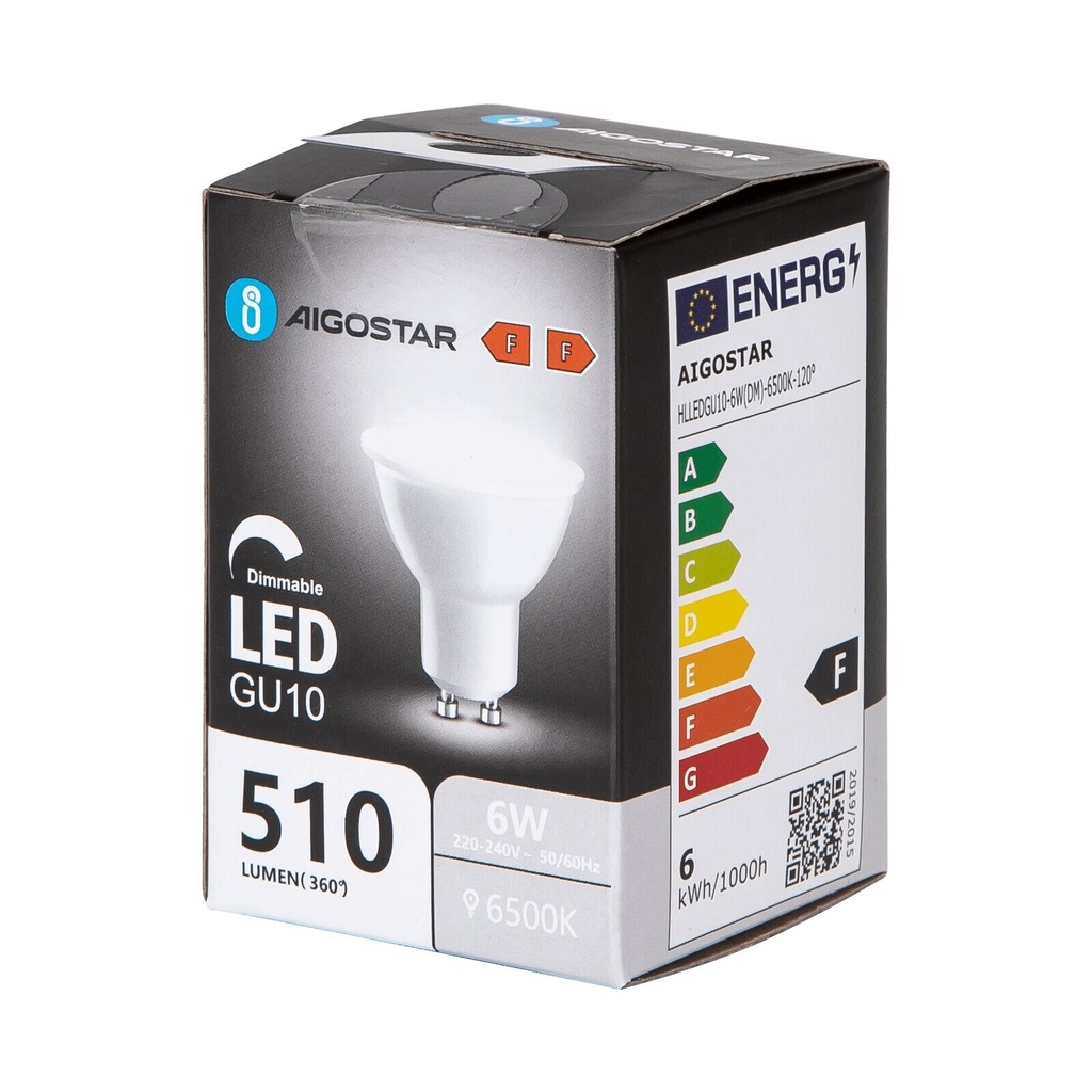 LED Spot GU10 6W Cold White 120° 865 DIM
