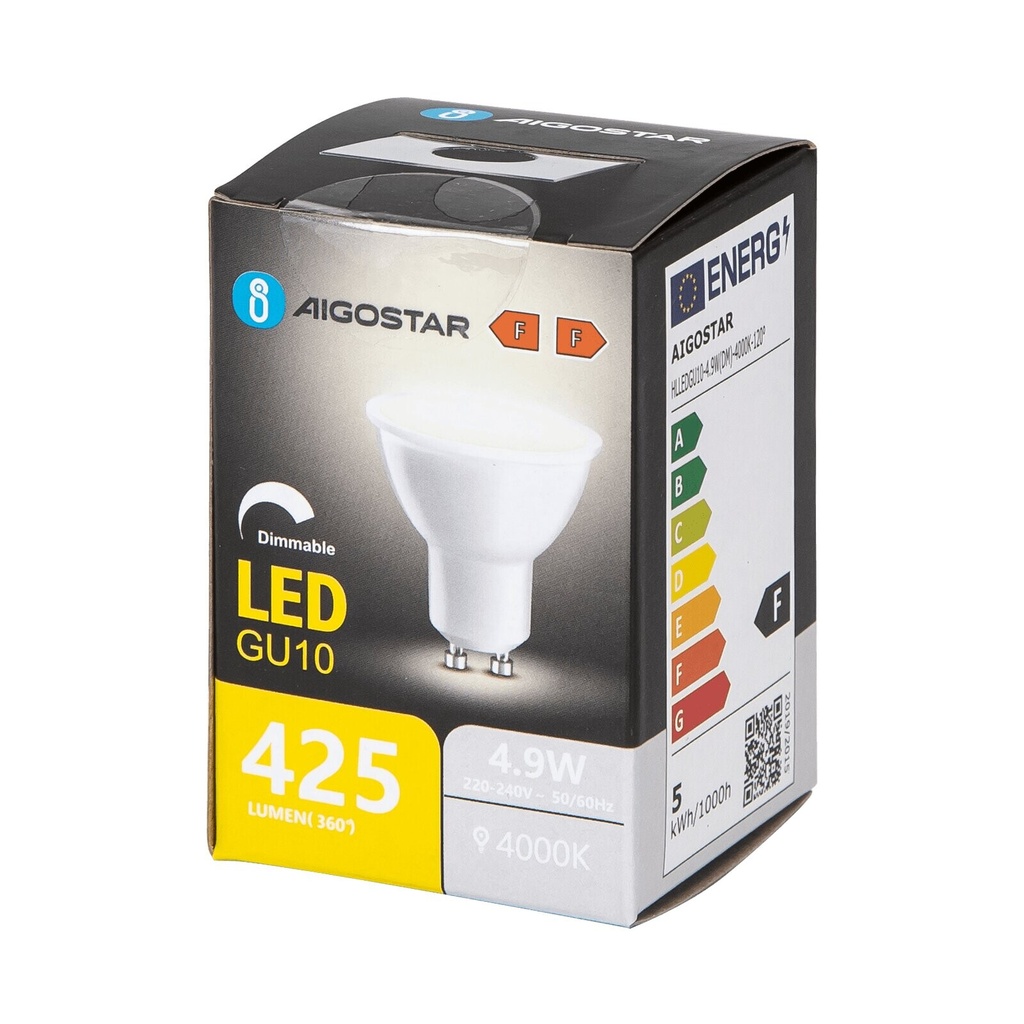 LED Spot GU10 4,9W Neutral hvid 120° 840 DIM