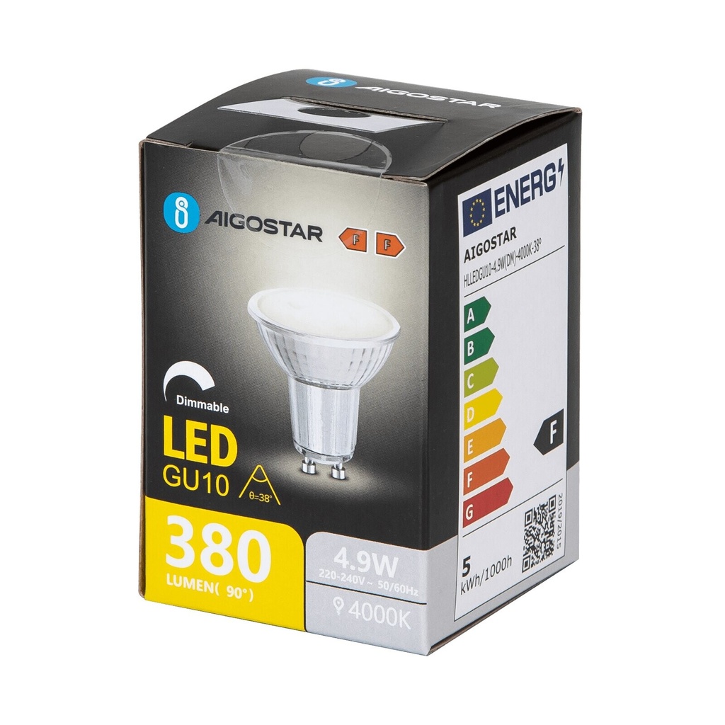 LED Spot GU10 4.9W neutral hvid 38° 827 DIM