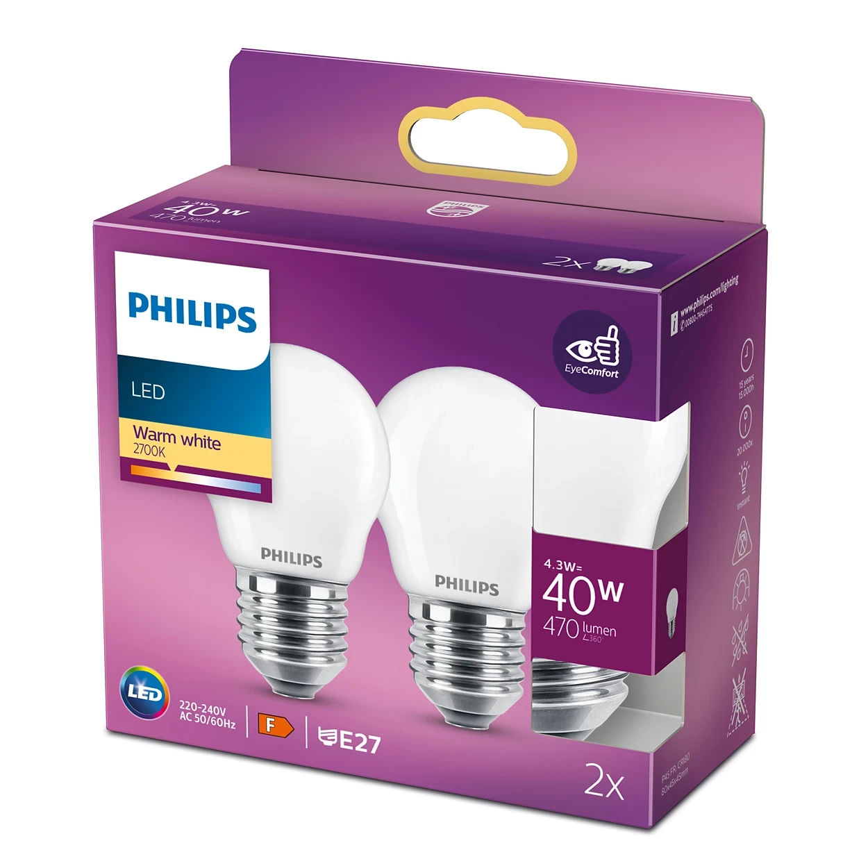 LED classic 40W P45 E27 WW FR NDRF2SRT6