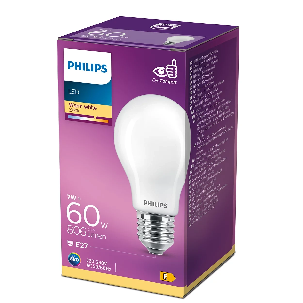 LED classic 60W A60 E27 WW FR ND 1CT/10