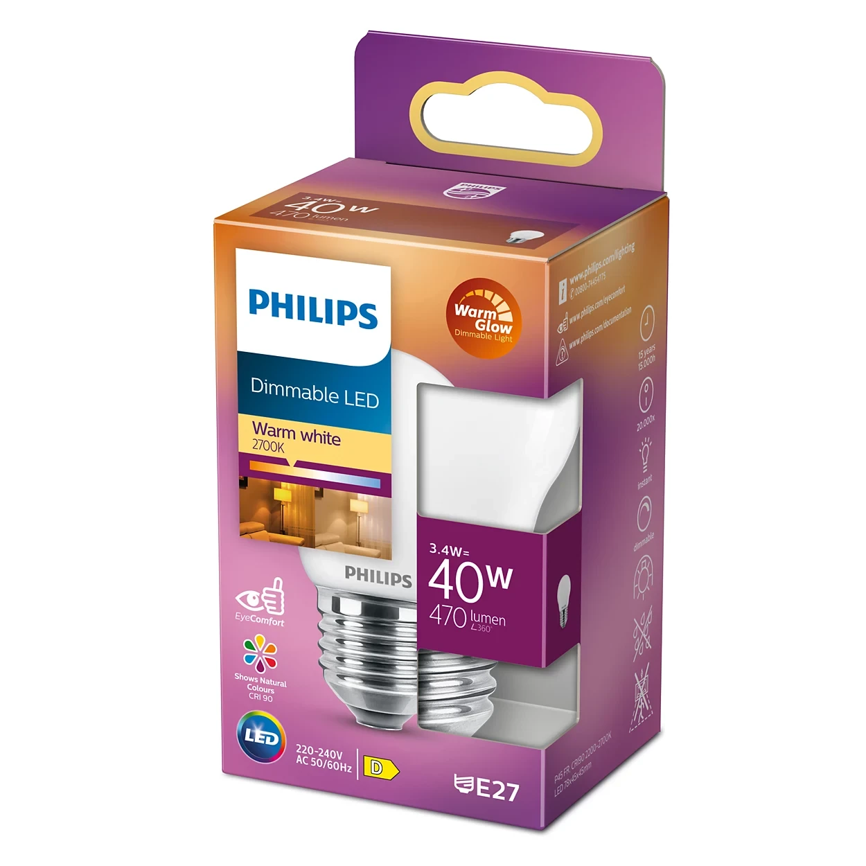 LED classic 40W P45 E27 WGD90 FR SRT4