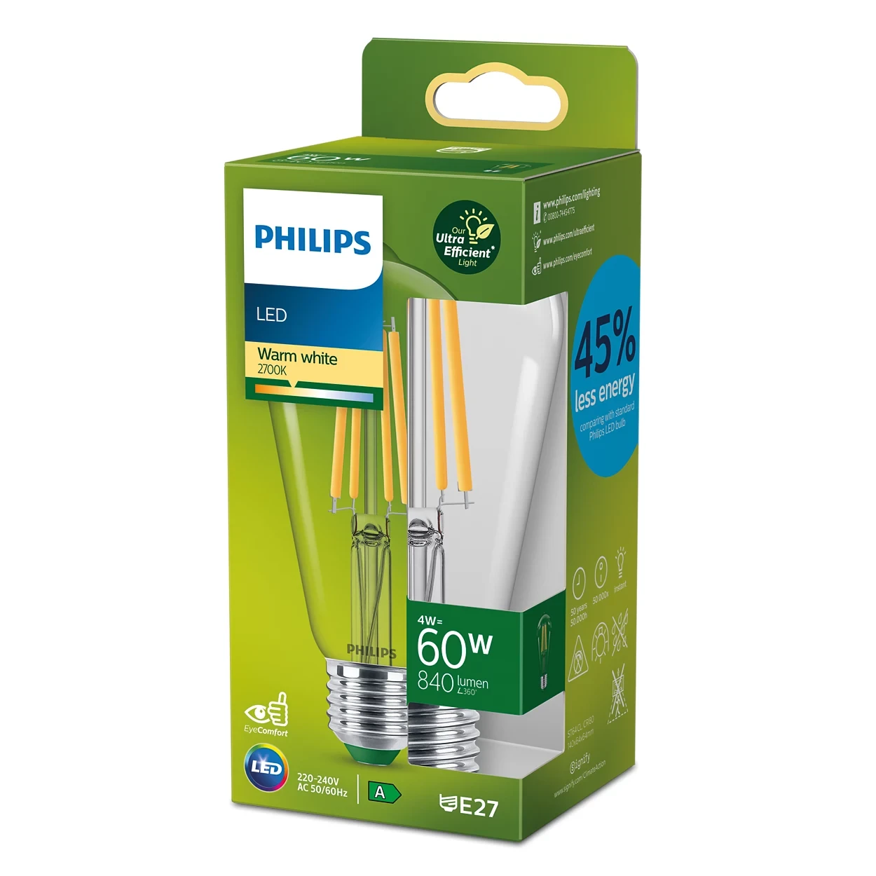 LED CLA 60W ST64 E27 2700K CL UE SRT4