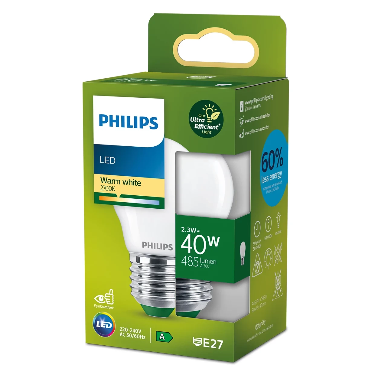 LED CLA 40W P45 E27 2700K FR UE SRT4