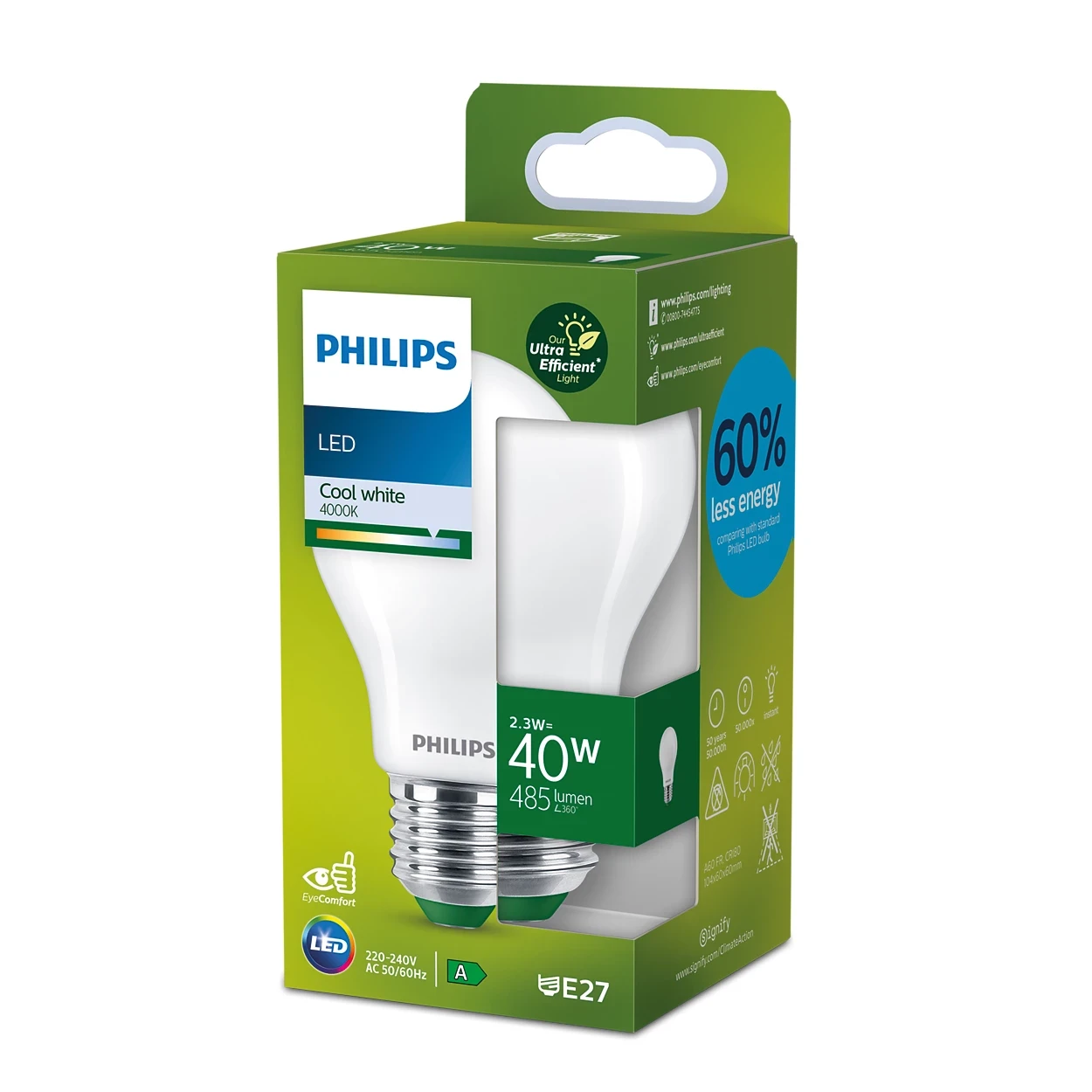 LED CLA 40W A60 E27 4000K FR UE SRT4