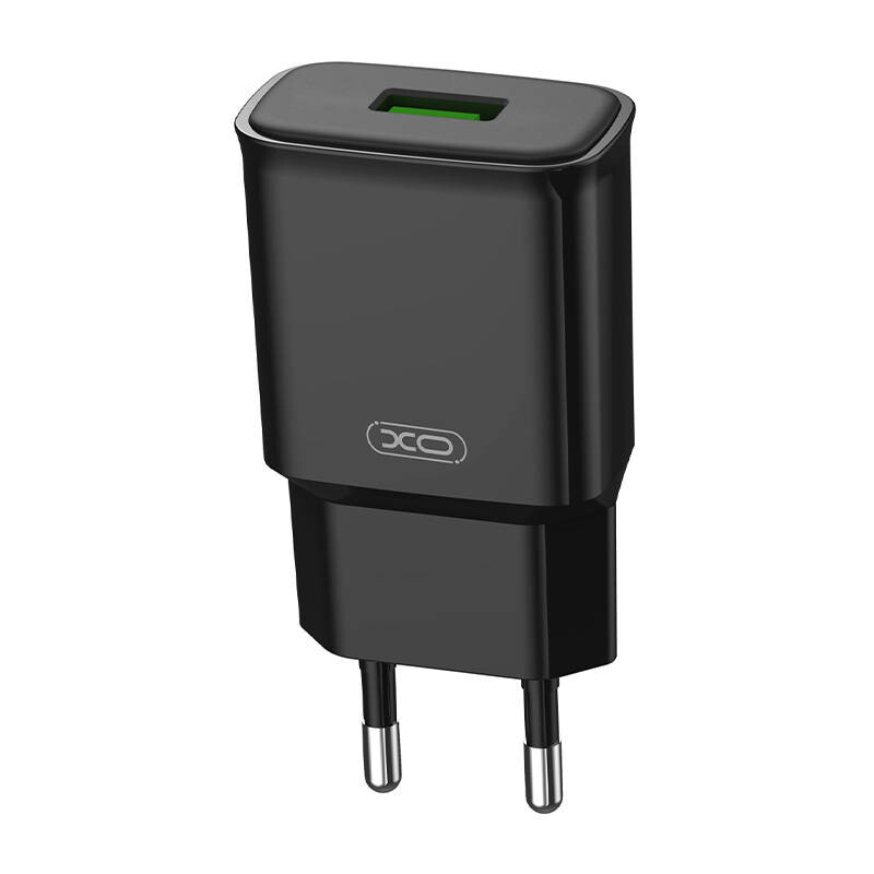 Vægoplader XO L92D, 1x USB, 18W, QC 3.0 (sort)