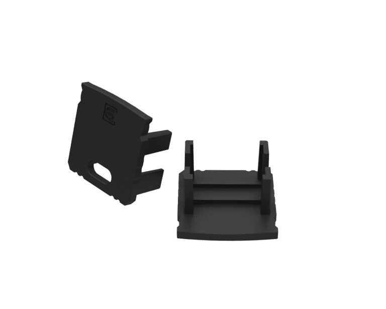 End Cap For LED Strip Fixture 16mm black