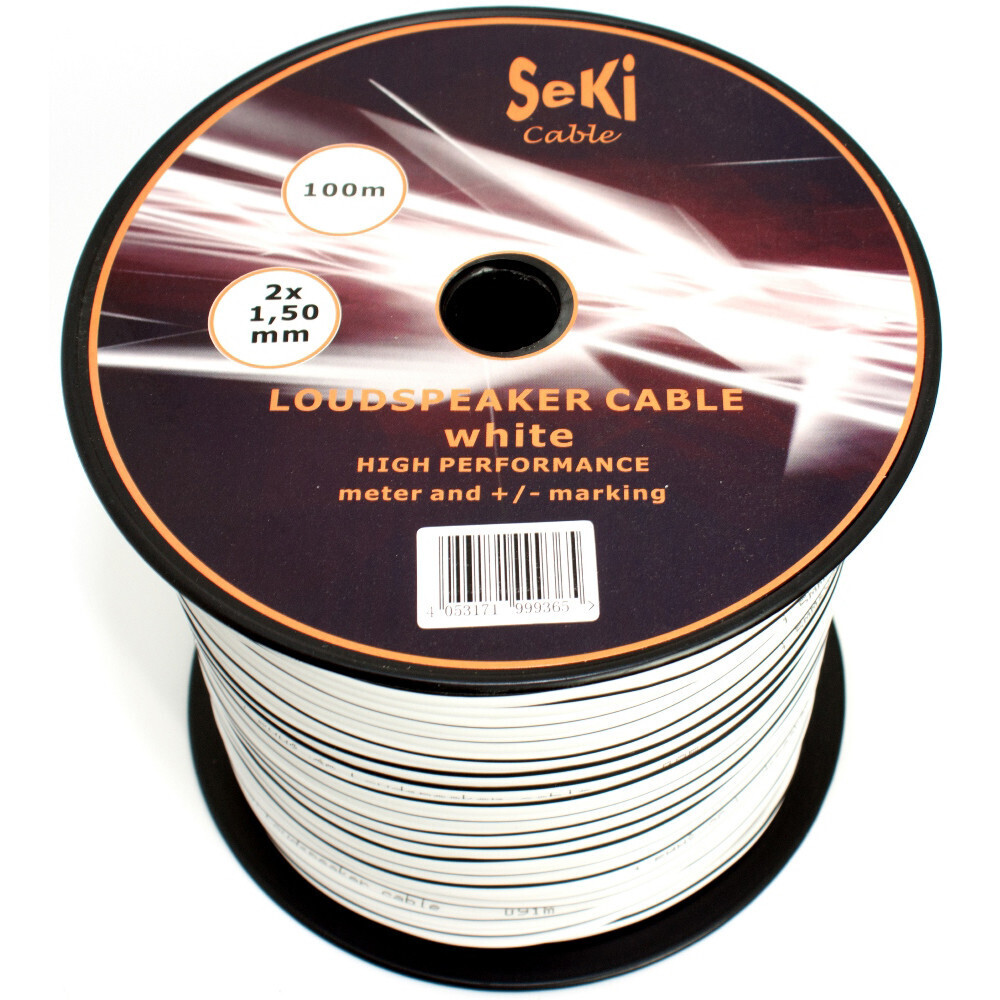 Cable white 2 conductors 1.50mm running meter