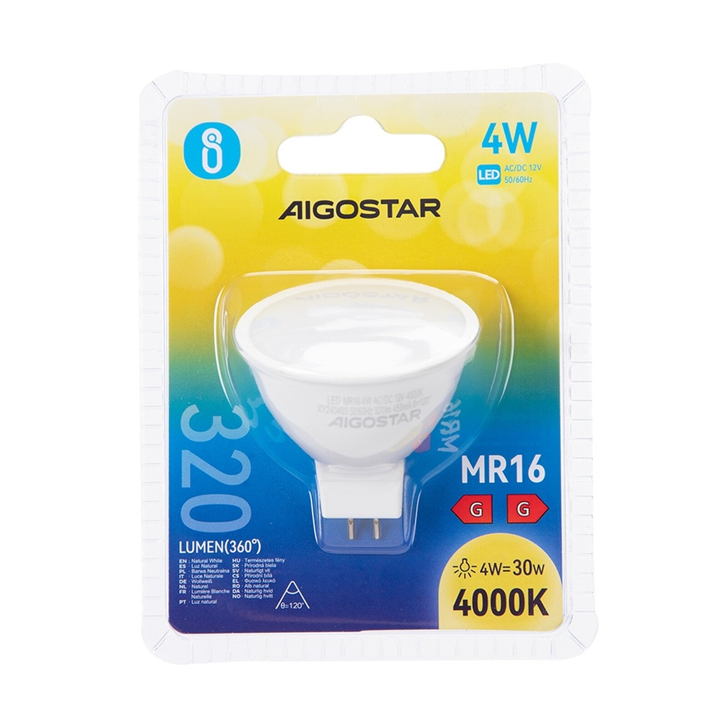 LED 4W MR16 GU5.3 12V 4000K