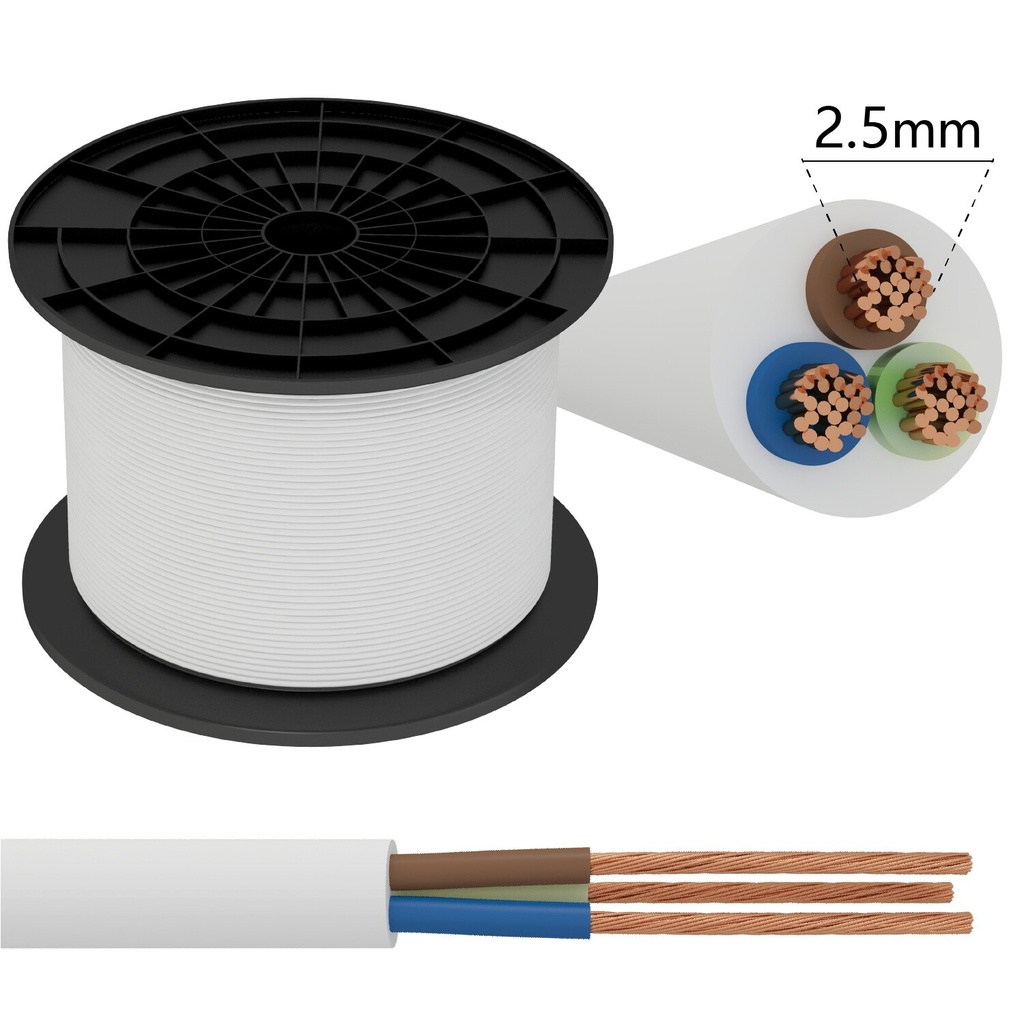 Kabel 3 x 2,5 mm² Løbende meter