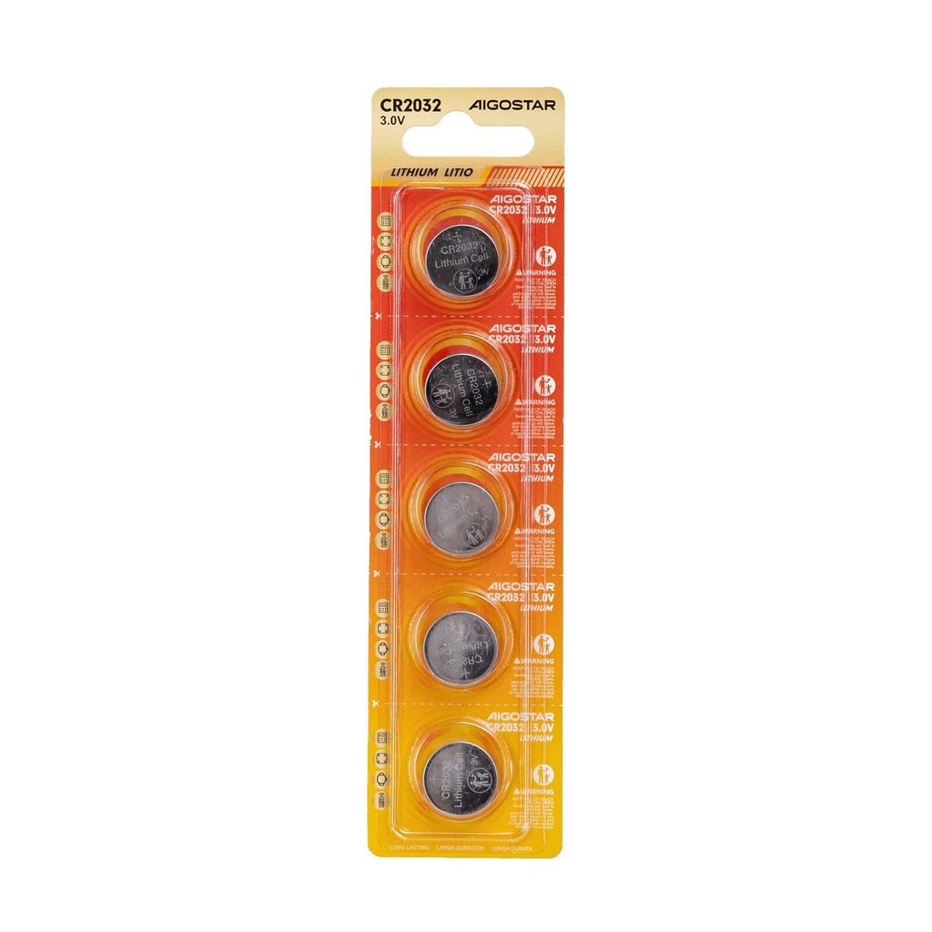 Lithium Knapbatteri CR2032 5 stk