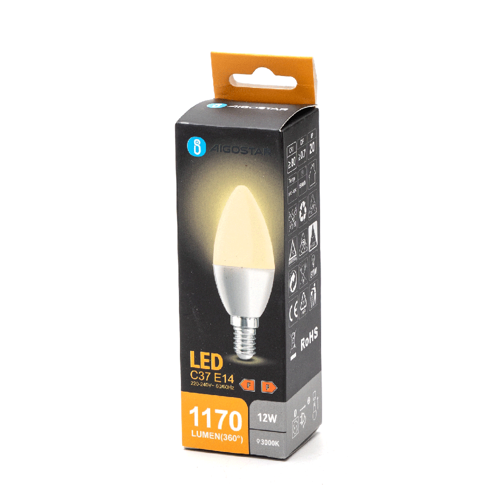 LED E14 C37 12W 3000K 830
