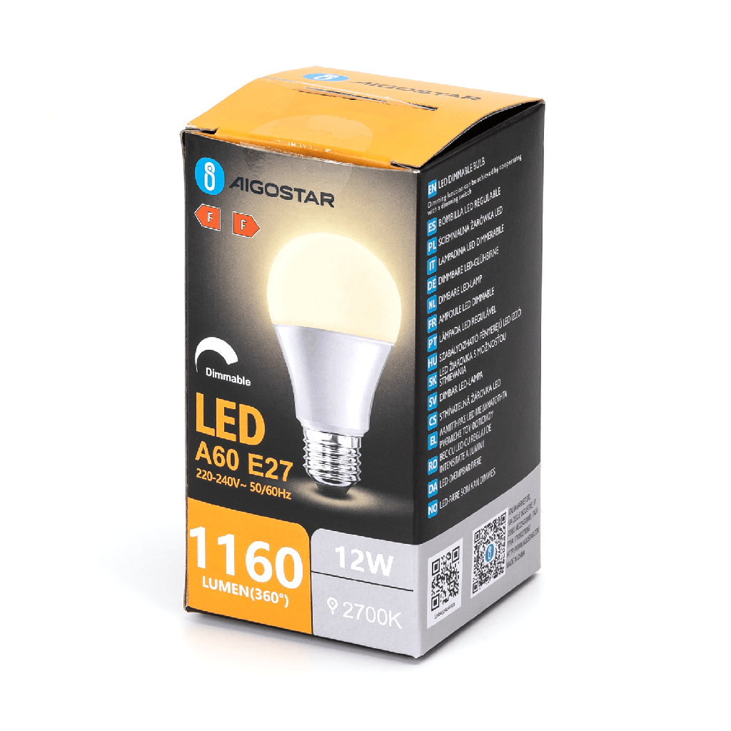 LED E27 A60 12W 2700K 827 DIM
