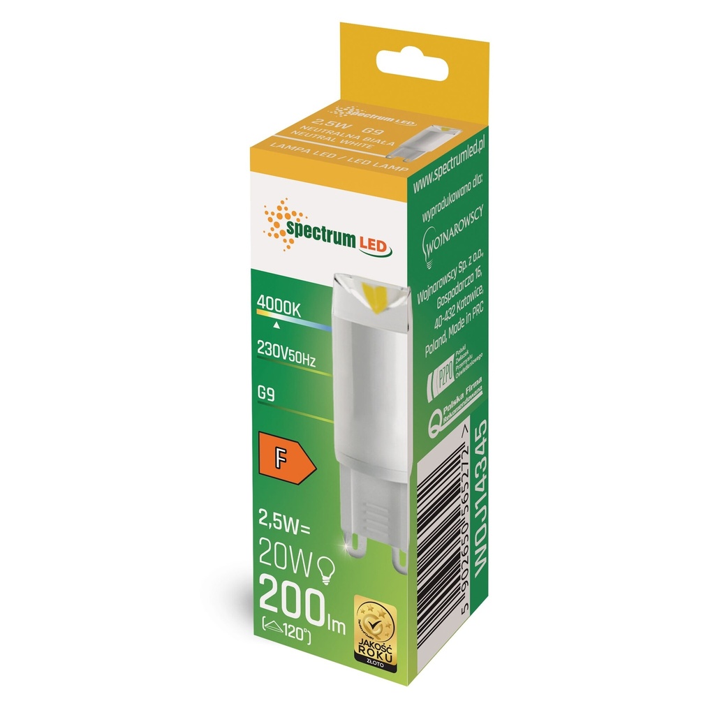 LED G9 230V 2.5W NW Ceramic 840