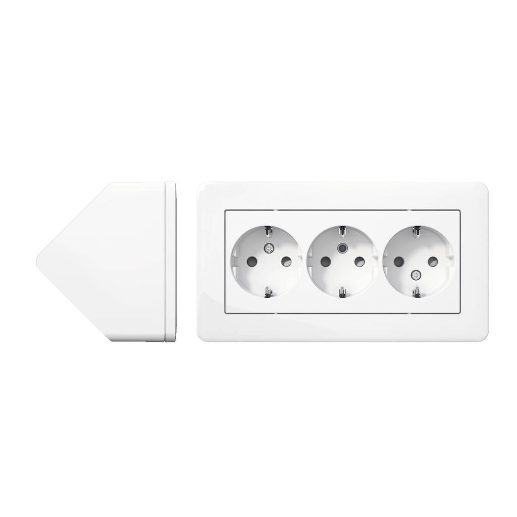Exxact corner box 3-way outlet mj fast white