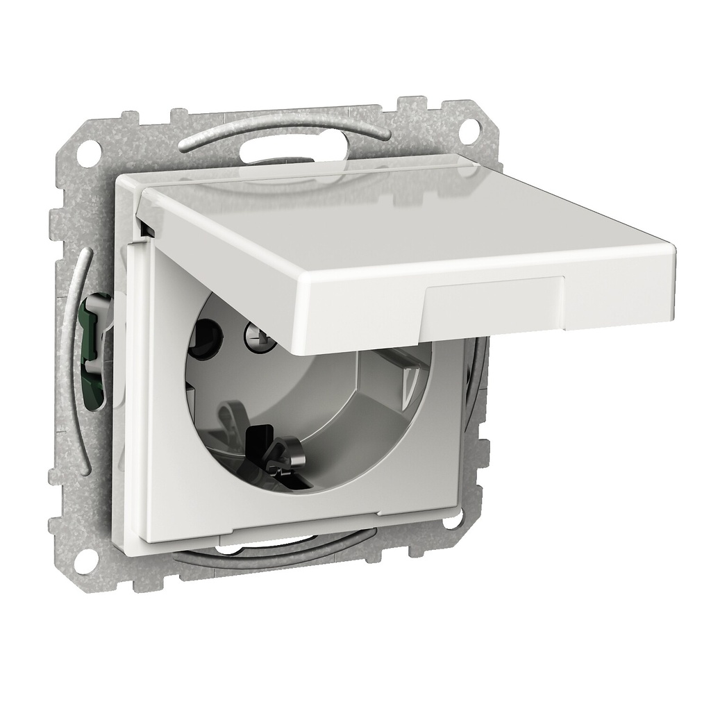 Exxact wall outlet 1-v mj cover inf fast white