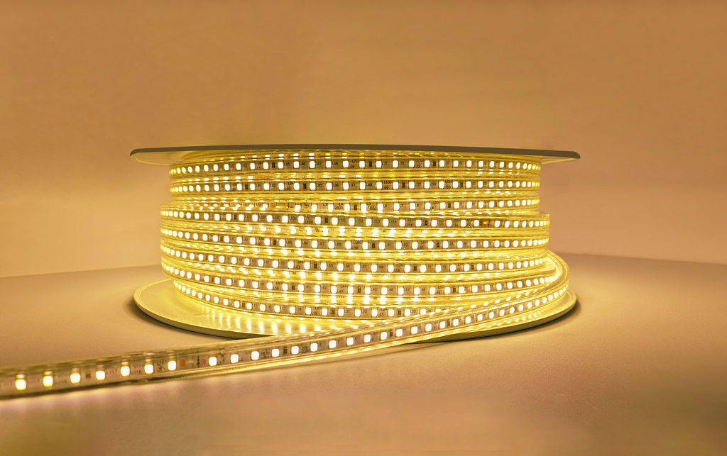 Udendørs LED Strip 230V SMD2835 6mm  IP65 3000K 120 LED/m
