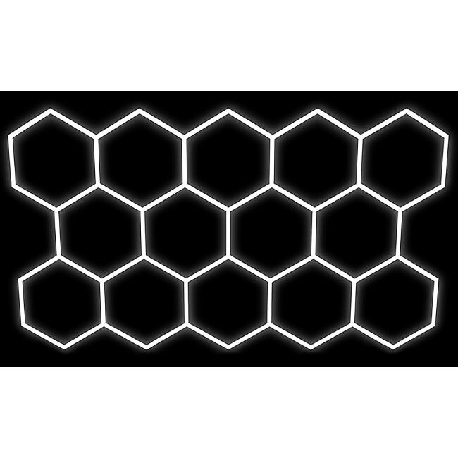 Hexagon LED-lampe 14L 570W 523x301cm sæt 6500K