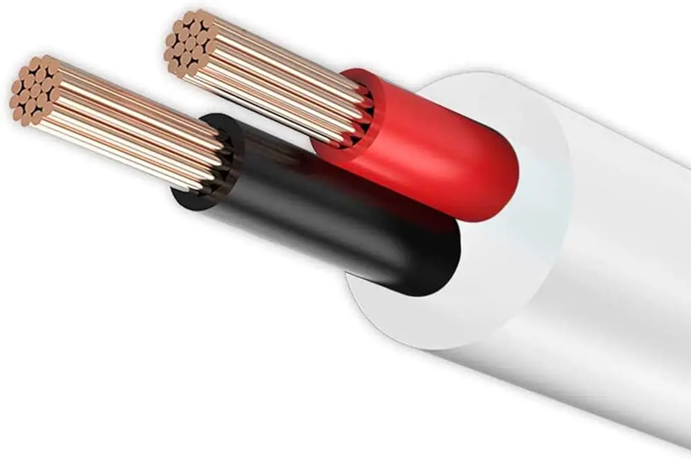 LED-kabel rød/sort, hvid rund isolering